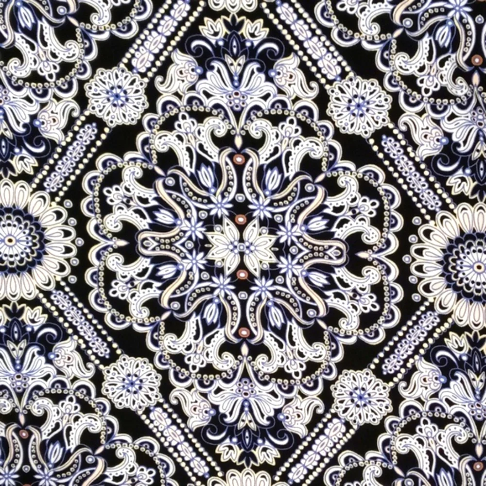🖤White House Black Market🖤 - Black/Gray/Blue Paisley Cold Shoulder Tunic Top
